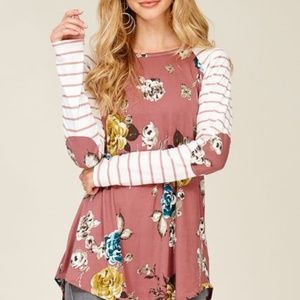Emma Mauve Floral Long Sleeve
